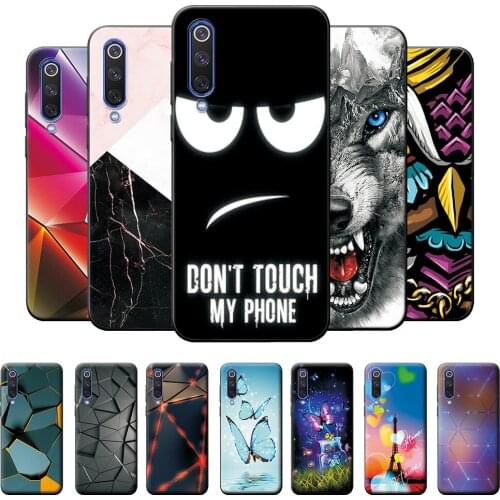 For Xiaomi Mi 9 Case Bumper 6.39 inch Cool Fashion Black Phone Cover For Xiaomi Mi 9 Soft TPU Silicone Protective Case on Mi9