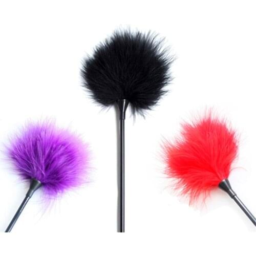 Erotic Teasing Fluff Stick Sex Toys Nipple Labia Interactive Games Seduction Tickle Stimulate Multicolor Feather Stick