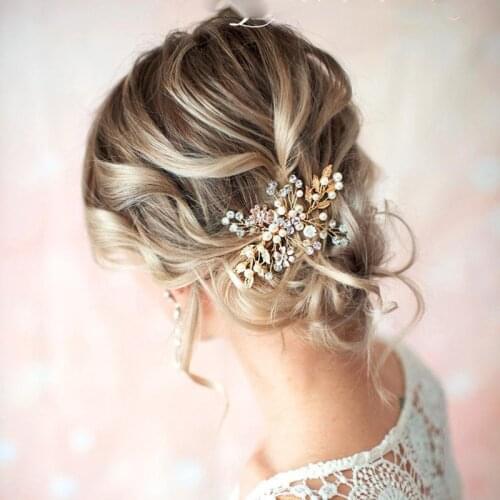 Hair Comb Hair Accessories For Women Rhinestone Flower Hair Jewelry Elegant Pearl Women Hair Jewelry Bride Accessories