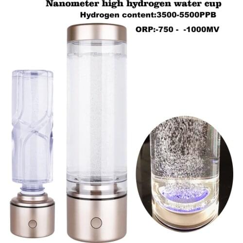 IHOOOH Nano Cup H2 Generator Alkaline Water Bottle Multifunctional Titanium Electrolysis Pure Hydrogen Gas Ventilator Lonizer