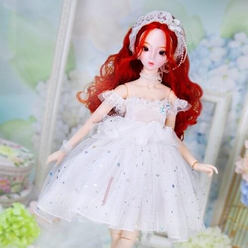 DBS 1/3 bjd dolls wedding dress, white dress headdress for 62cm bjd only clothes no shoes no doll