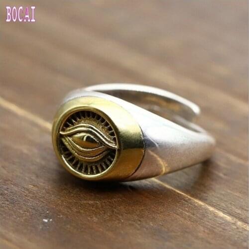 S925 sterling silver jewelry patron saint eye of Horus Eye of Providence Gods all-eyed ring mans silver ring