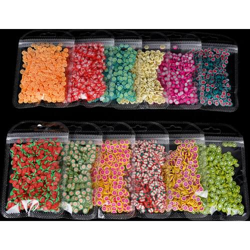 1 Bag 3D Nail Art Fruit Slices Filler for Nails DIY Design Acrylic Beauty Polymer Clay Nail Art Accessories Supplies Decoration