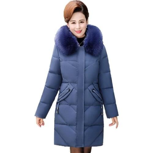 2020 New Winter Jacket Parka Middle-aged and Elderly Womens Coat Hooded Thicken Down Cotton-Padded Overcoat Parkas 5XL K8902