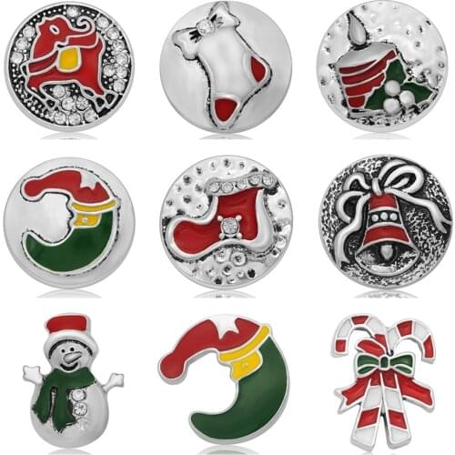 New Beauty Various Merry Christmas 18MM snap buttons fit snap bracelets jewelry wholesale KZ3229