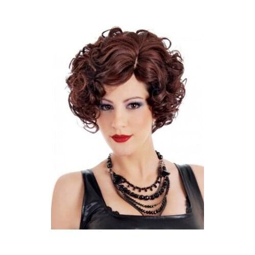 ZM Hair Women Cosplay Wig Short Wavy Synthetic Hair Wigs Heat Resistant Fiber Burgundy Wigs for Sale