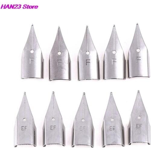 Nibs Stainless 3008/Hero 359 Fountain Pen 5Pcs/Set 0.38mm Replacement Stainless Steel Pen Nib Silver Steel For LAMY/Wing Sung
