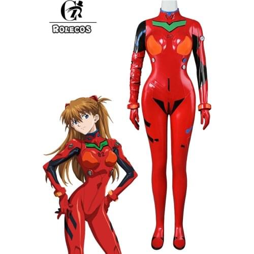 ROLECOS EVA Asuka Langley Soryu Cosplay Costume EVA Cosplay Jumpsuit costume Women Sexy Bodysuit