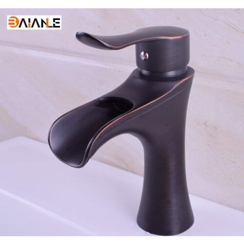 Basin Faucet Deck Mounted Black/ORB Single Hole Hot and Cold Water Bathroom Sink faucets Bath Accessories Tap Mixer