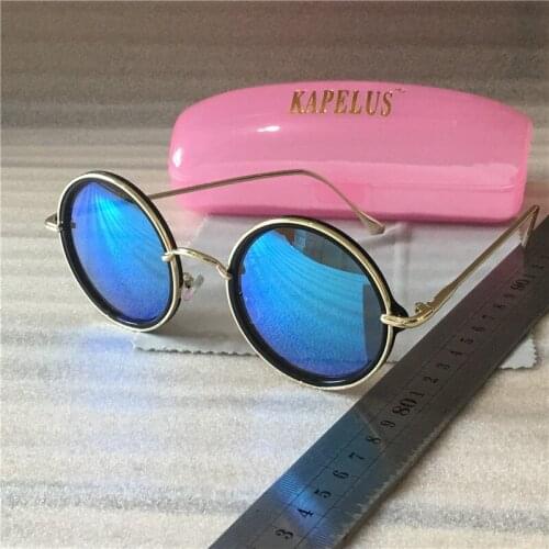 KAPELUS Metal frame sunglasses Ladies' round sunglasses Exquisite edging glasses