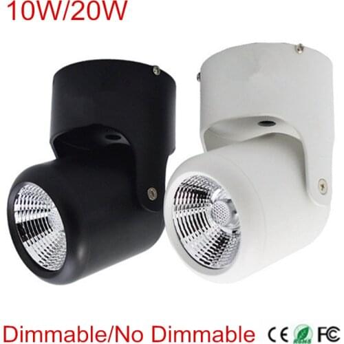 Dimmable 10W 20W Super Bright Spot light 180 Degree Rotation Ceiling Lamp LED DownLight AC85-265V Led Downlights Surface Mounted