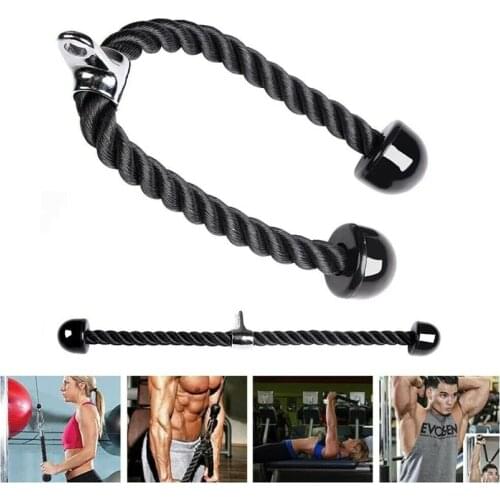 Tricep Rope Abdominal Crunches Cable Pull Down Rope Laterals Biceps Muscle Training Fitness Body Building Gym Pull Rope
