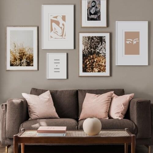 Vintage Girl Flower Plant Abstract Nude Woman Wall Art Print paper Canvas Painting Nordic Poster Decor Pictures For Living Room