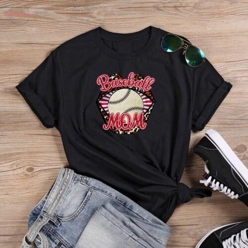 2021 Summer New Fashion Multi-Color Baseball Sexy Leopard Lips Print Womens Loose T-Shirt Top
