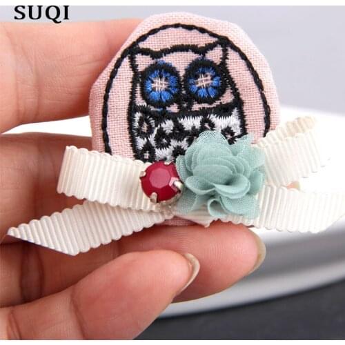 SUQI cartoon brooch Pin for Womens Vintage Fabric embroidery Brooches Jewelry animal owl badge Brooches Pins clothes Decoration