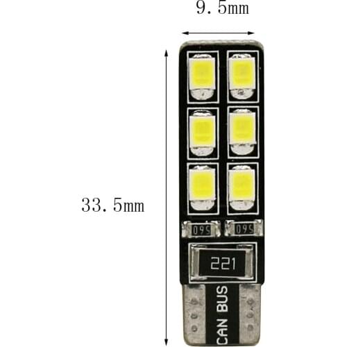 10 Pcs Bulb T10 2835 12SMD LED Light Dashboard Instrument Panels Auto