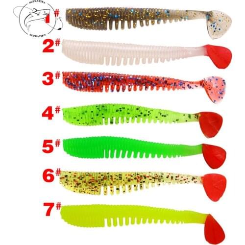 10Pcs/lot T Tail Rubber Soft Spiral Worms Lure 8cm/2.5gIsca Artificial Sea Fishing Pesca Lure Tackle Wobblers