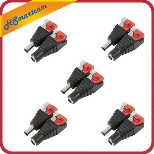 10pcs Male+Female DC Power Jack Connector Adapter Plug 2.1 x 5.5mm for CCTV