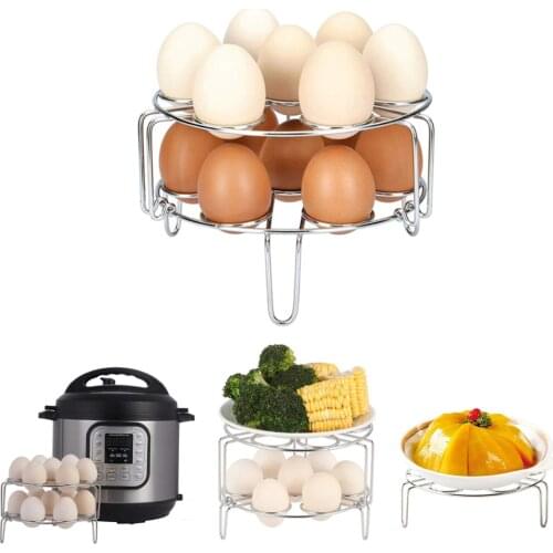 2pcs Steamer Rack Instant Pot Stackable Egg Vegetable Pressure Cooker Steam Rack Stainless Steel Food Basket Stand Steamers