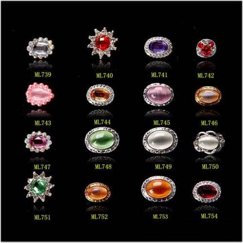 2018 Retro style gemstone Alloy edge Flat 10pcs Nail rhinestone nail accessories nail jewelry crystal nail art