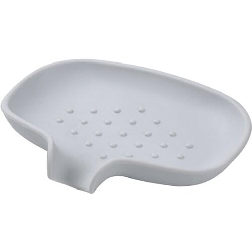 2021 New Silica gel Soap Dishes sponge dish Drain Holder Non-slip Storage Rack Kitchen Bathroom Shower accessories organizer box