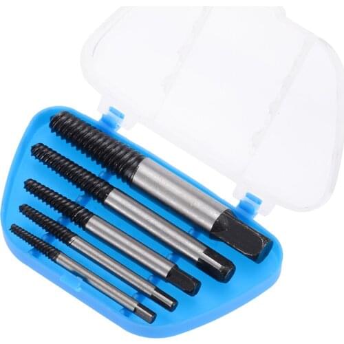 5pcs Screw Extractor 3-18mm Broken Bolt Remover Drill Bit Remover Easy Out Power Tool with Box