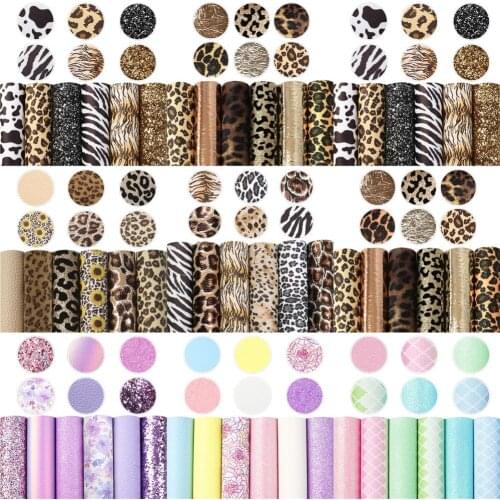 David accessories 6Pieces/set 20*33cm Stripe Plaid Synthetic Leather Patchwork Hair Bow Handbag Phone Case DIY,1Yc10739