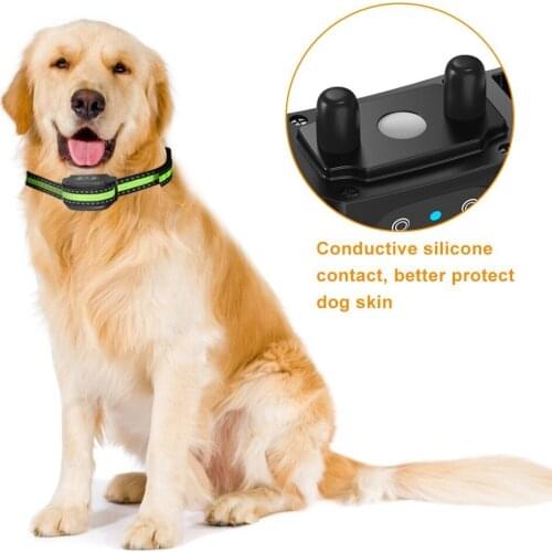 Pet Dog Electronic Training Collar Rechargeable Waterproof Adjustable Shock Vibration Sound Stop Barking Collar for All Dogs