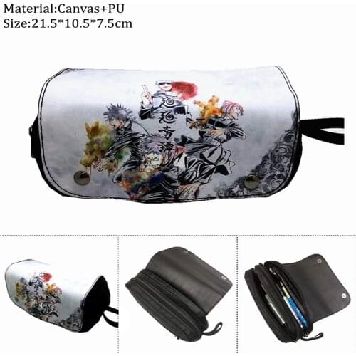 Jujutsu Kaisen Student Penbag Anime Midoriya Izuku Canvas Pencil Case unisex Zipper Cosmetic Bags Cartoon Makeupbag Stationery