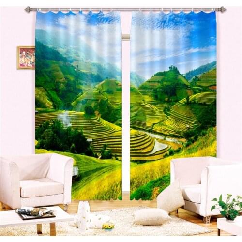 Customized Scenery Luxury 3D Blackout Window Curtain Drapes For Living room Bed room Hotel Wall Tapestry Cortinas
