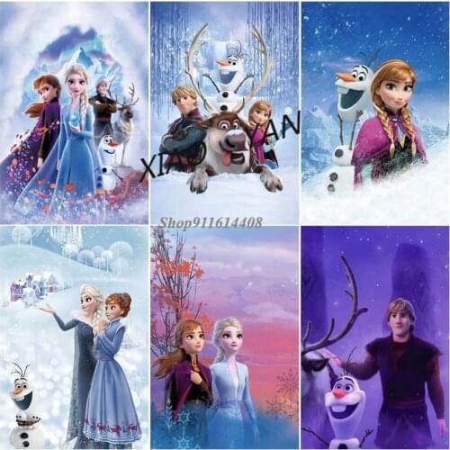 Disney Canvas Painting Classic Anime Frozen Princess Anna & Kristoff Posters and Prints Wall Art Pictures Living Room Home Decor