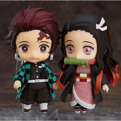 Demon Slayers Blade 10Cm Q Version Figure Tanjirou Mud Bean My Wife Shanyi Face-Changing PVC Action Figure Toy