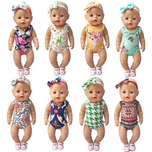 Sale Doll Clothes 43cm Baby Doll Rompers for 18 Inch Girl Doll Bikini Doll Toys Clothing