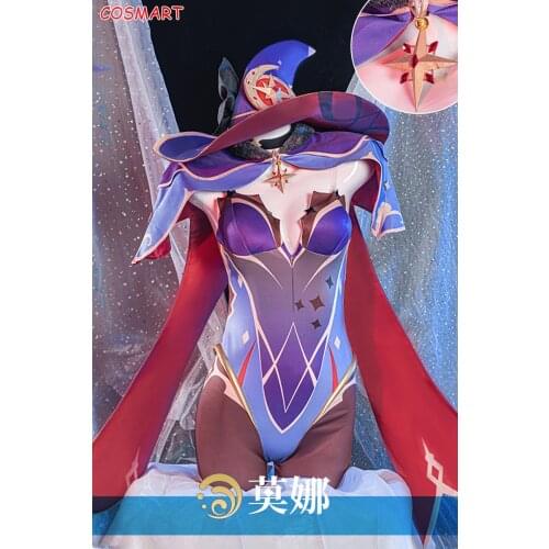 Genshin Impact Mondstadt Mona Cosplay Costume Game Suit Lovely Bodysuit Cloak Hat Halloween Party Outfit For Women Girls 2020 NE