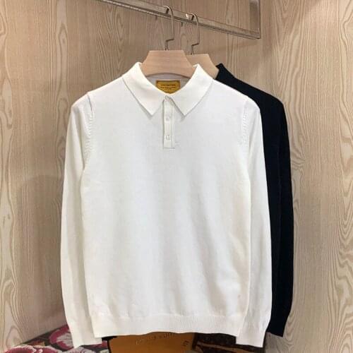 2021 Spring Autumn Men 's POLO Pullover Men Cashmere Sweater Knitted Pullover Casual Sweater Men Slim Jumper Sweater Tops E132