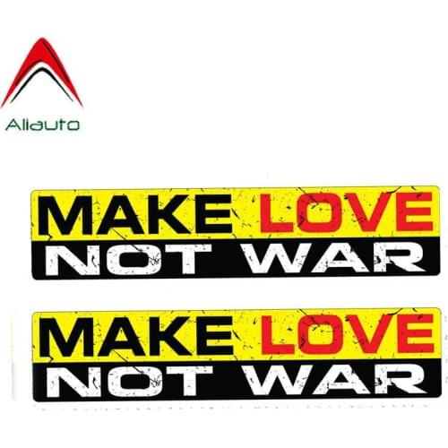 Aliauto 2 X Warning Car Sticker Funny Make Love Not War Decal Accessories PVC for Octavia Gti Skoda Fabia Rapid Lexus,15cm*3cm