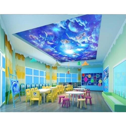 Custom photo 3d ceiling murals wallpaper Twelve Constellation Galaxy painting 3d wall murals wallpaper for living room