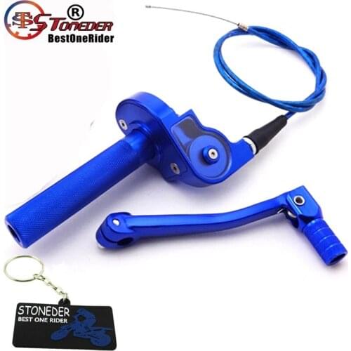 STONEDER CNC Twist Throttle Cable Gear Shifter Lever For 50cc 90cc 110cc 125cc - 160cc Pit Dirt Bike SSR YCF Stomp Apollo GPX