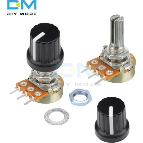5PCS Potentiometer Resistor 1K 2K 5K 10K 20K 50K 100K 250K 500K 1M Ohm Linear Taper Rotary Potentiometer Cap Knob For Arduino