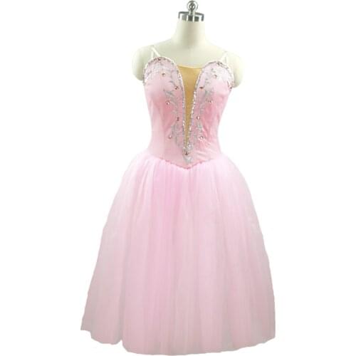 Pink romantic tutu Adult Classical Professional Long Ballet Costume Pink Skirt Ballerina dress Women Long Lyrical Dress for girl