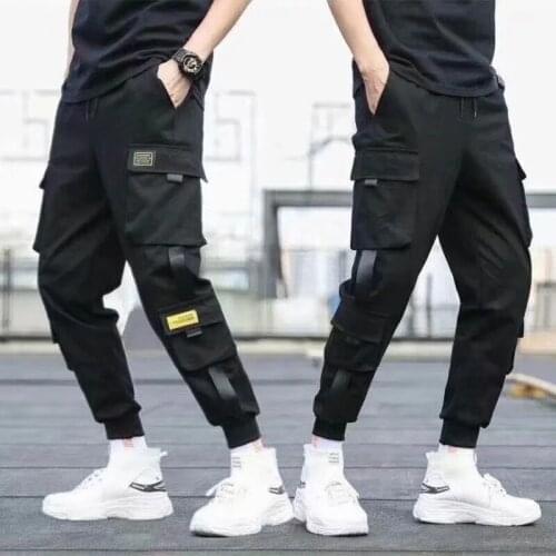 Streetwear Men‘s Multi Pockets Cargo Harem Pants Hip Hop Male Track Pants Joggers Trousers Fashion Harajuku Men Pants -40