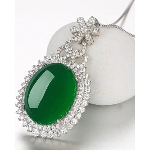 Sterling Silver 925 Necklace Pendant for Women Emerald Christmas Silver 925 Jewelry Bijoux Femme Bizuteria Pendants for Luxury