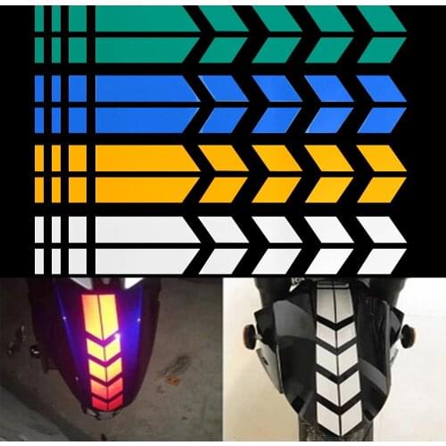 Car Decals Motorbike Decoration Wheel on Fender Waterproof Safety Warning Arrow Tape Motorcycle Reflective Sticker