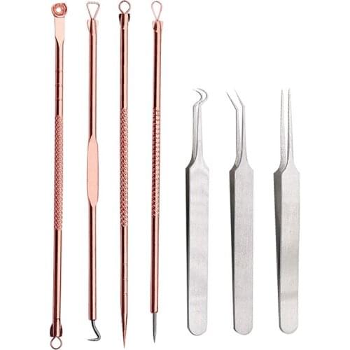 Blackhead Comedone Extractor Acne Pimple Blackhead Remover Tools Spoon for Face Skin Care Tool Acne Needles Face Pore Cleaner