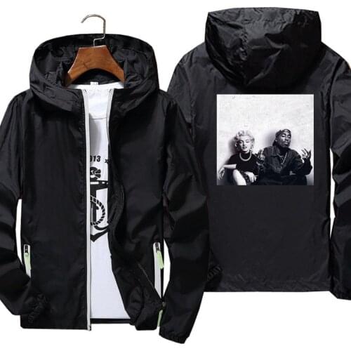 Legends Tupac 2Pac Marilyn Monroe Jacket Men Windbreaker Pilot Coat Mens Reflective Sunscreen Bomber Jackets Jacket Male 6XL