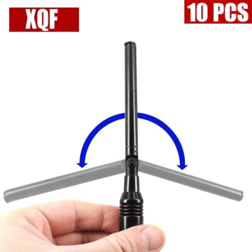XQF 10PCS OPX-774 BNC male Dual band Antenna for ICOM V80/V8/V82 walkie talkie