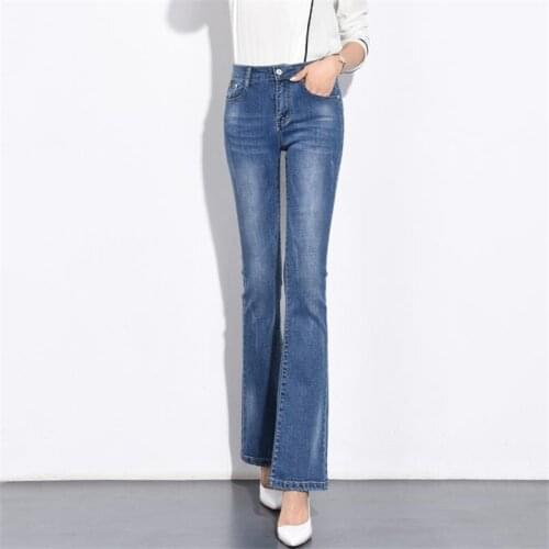 Free Shipping Womens 2019 New spring Summer Tall long version large size micro-la jeans high waist 180cm long version