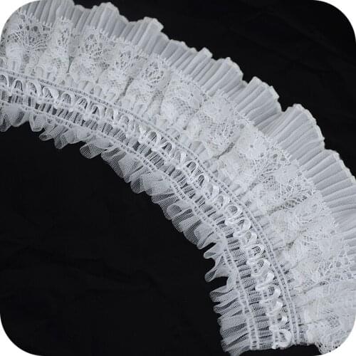 Embroidery Flower Tulle Lace Trim Ribbon White Black Lace Fabric 9cm Guipure Craft Supplies Laces Sewing Dress Accessories LX31