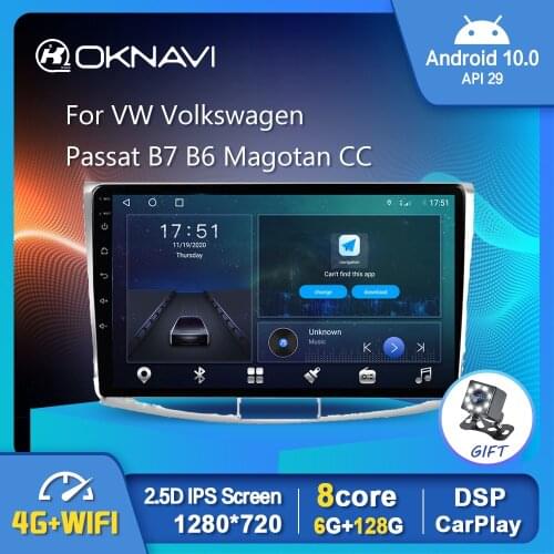 Android 10.0 Car Radio Multimedia Video Player For Volkswagen Passat B7 B6 Magotan CC 2010-2015 GPS Serero Carplay 6G 128G No DV