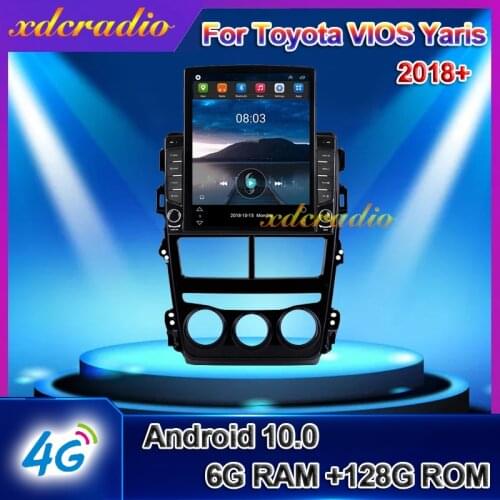 Xdcradio 10.4 Inch Tesla Style Vertical Screen Android 10.0 DSP Car Radio Multimedia Video Player For Toyota VIOS Yaris 2018